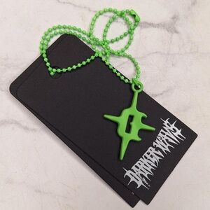 dolls kill darker wavs neon green logo chain necklace NWT MSRP